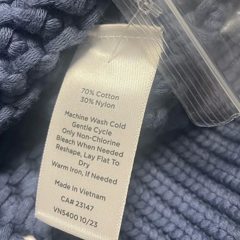 Haven Well Within Blue Cable Knit Short Sleeve Henley Sweater Women's‎ Medium